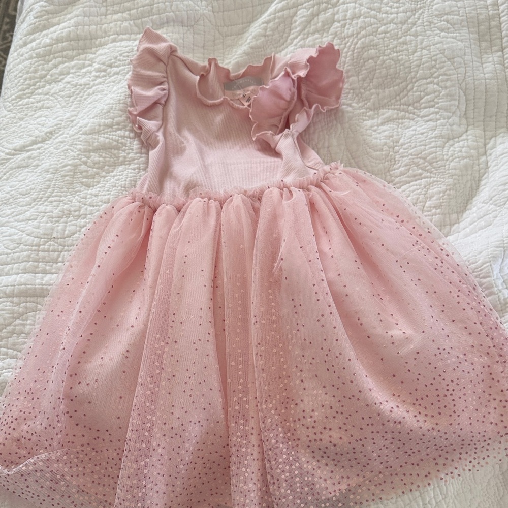 Pippa & Julie Light Pink Glitter Tulle Dress